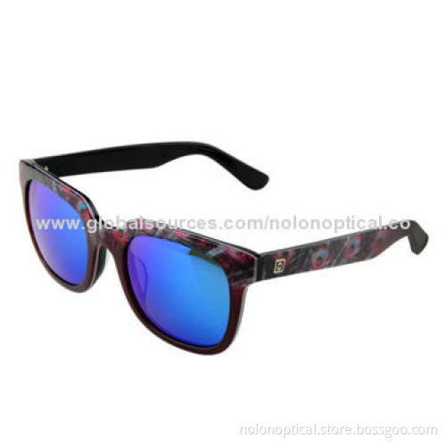 HD patterned acetate sunglasses inside with Black
